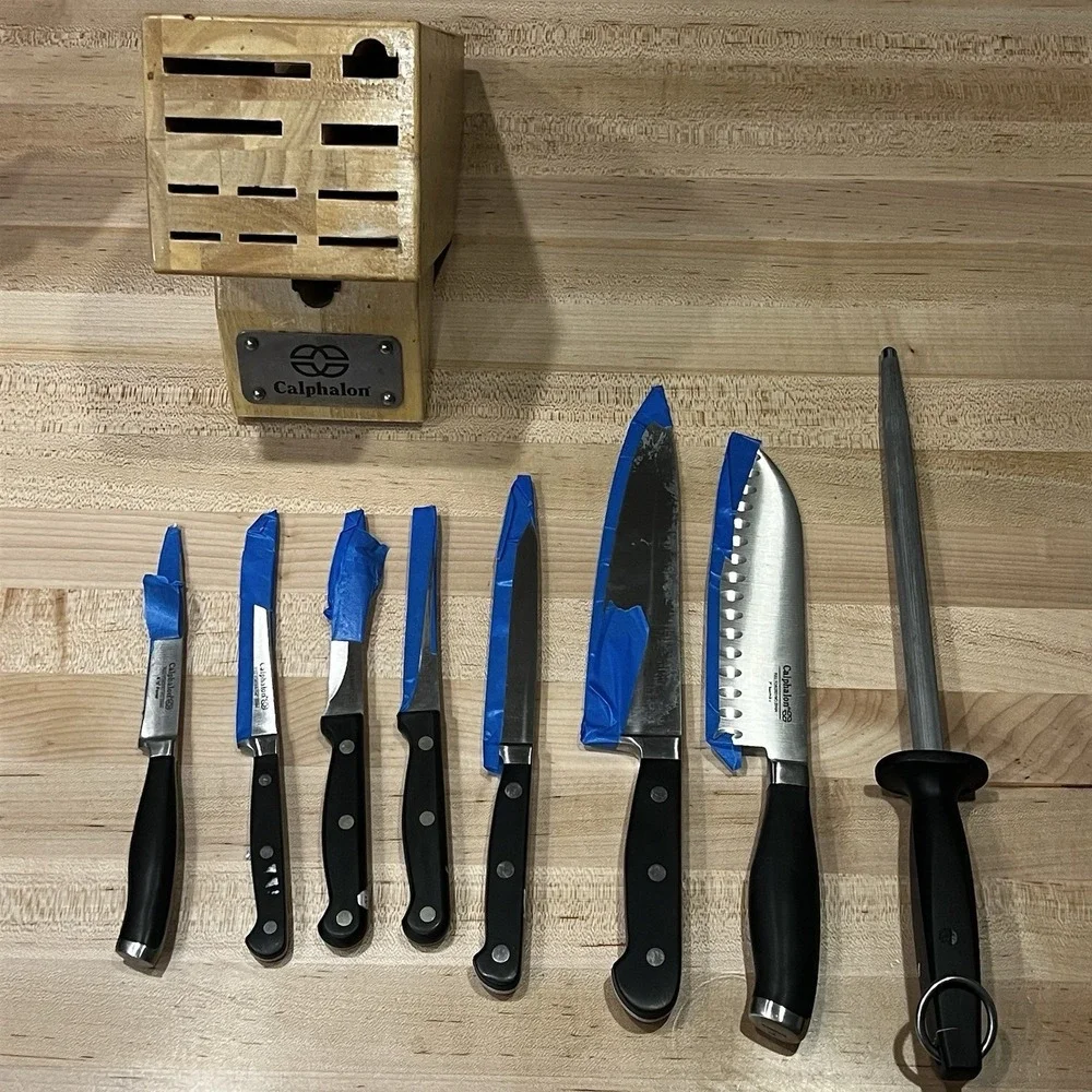 Calphalon‎ Forged Cutlery 8-Piece Knife Set & Butcher Block